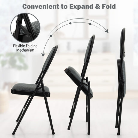 Sillas de comedor plegables acolchadas con respaldo de 2/4 piezas