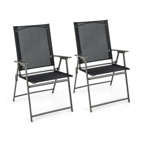 2 sillas plegables de patio con reposabrazos para cubierta, jardín o patio