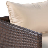 2 Pieces Patio Furniture Sofa Set with Cushions and Sofa Clips