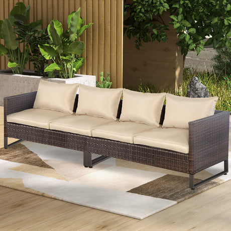 Juego de sofás de 2 piezas para patio con cojines y clips para sofá