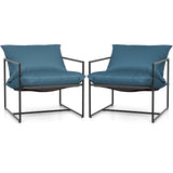 2 sillas de ocio Sling Accent con tela de asiento impermeable para interior y exterior - Azul marino