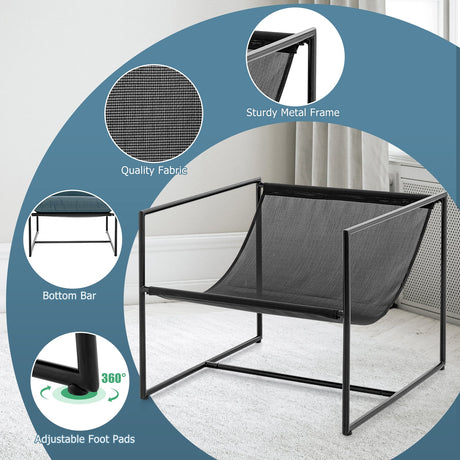 2 sillas de ocio Sling Accent con tela de asiento impermeable para interior y exterior - Azul marino