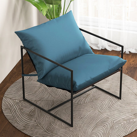 2 sillas de ocio Sling Accent con tela de asiento impermeable para interior y exterior - Azul marino
