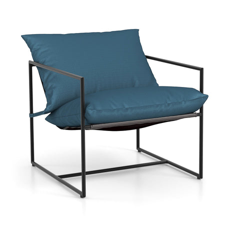 2 sillas de ocio Sling Accent con tela de asiento impermeable para interior y exterior - Azul marino