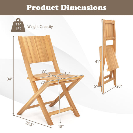 2 sillas de comedor de exterior de madera de teca con asiento de listones