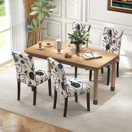Juego de 2 sillas de comedor tapizadas con almohadillas antideslizantes ajustables