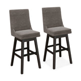 Set of 2 360¬∞ Swivel Bar Stool with Rubber Wood Legs Footrest