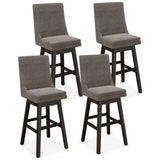 Set of 2 360¬∞ Swivel Bar Stool with Rubber Wood Legs Footrest