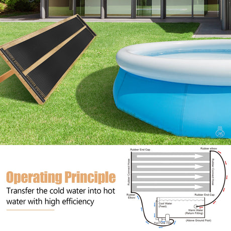 2 unidades de sistema de calefacción solar impermeable para piscinas de 3/5/6 metros