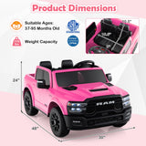 2 Seater 24V Ride on Toy for Big Kids Licensed Ram Truck with Remote and Music