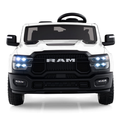 Coche de juguete montable con licencia Ram Truck de 24 V y 2 asientos para niños grandes con control remoto y música