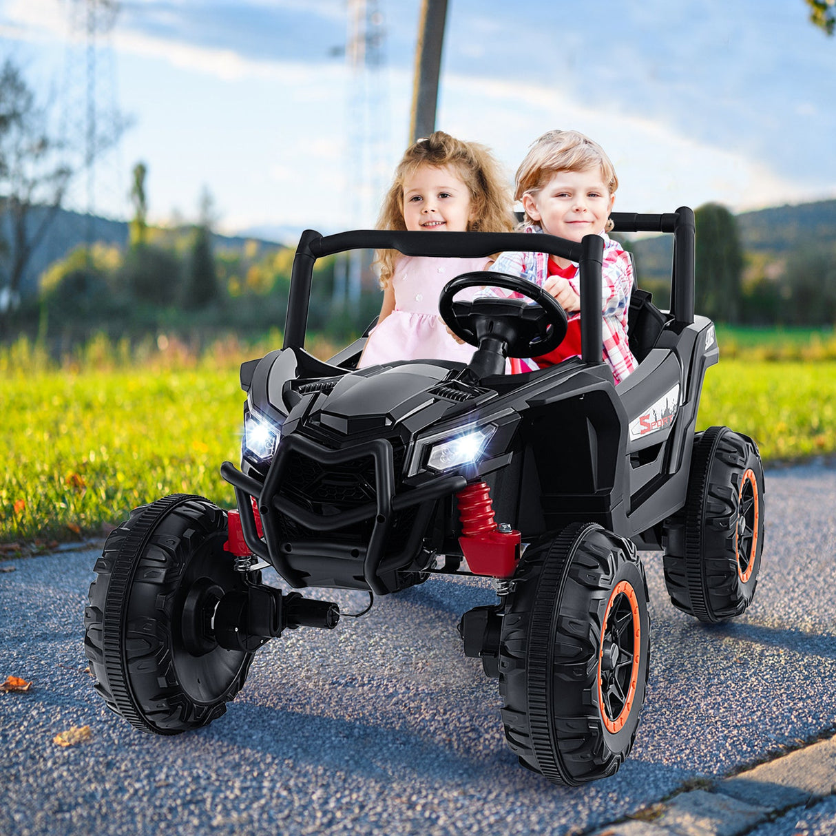 UTV infantil de 2 plazas con control remoto 2.4G para niños mayores de 3 años