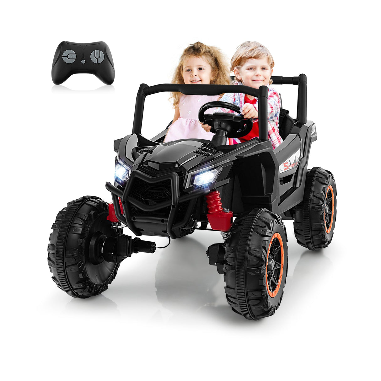 UTV infantil de 2 plazas con control remoto 2.4G para niños mayores de 3 años