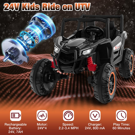 UTV infantil de 2 plazas con control remoto 2.4G para niños mayores de 3 años