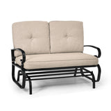 2 Seats Outdoor Swing Glider Chair with C