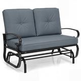 2 Seats Outdoor Swing Glider Chair with C