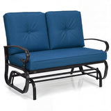 2 Seats Outdoor Swing Glider Chair with C