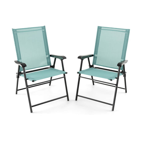 Juego de 2 sillas de comedor para patio con reposabrazos y estructura de metal