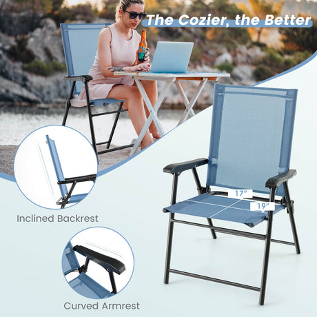 Juego de 2 sillas de comedor para patio con reposabrazos y estructura de metal