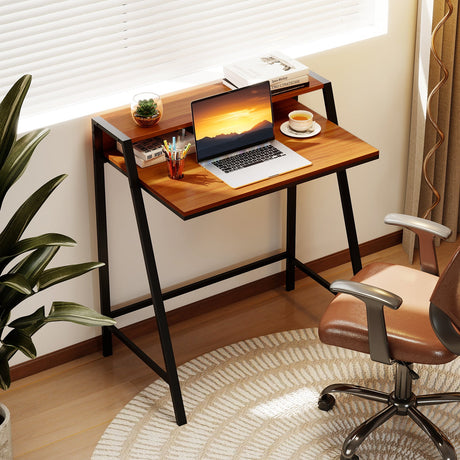Escritorio de computadora de 2 niveles, mesa para PC portátil, estudio, escritura, oficina en casa, estación de trabajo, nuevo
