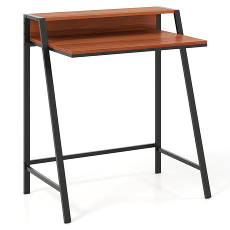 Escritorio de computadora de 2 niveles, mesa para PC portátil, estudio, escritura, oficina en casa, estación de trabajo, nuevo