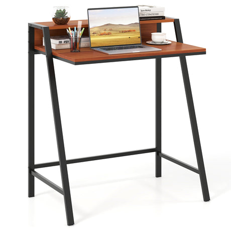 Escritorio de computadora de 2 niveles, mesa para PC portátil, estudio, escritura, oficina en casa, estación de trabajo, nuevo