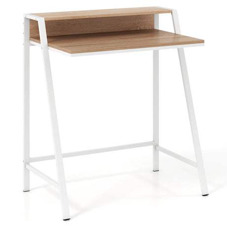 Escritorio de computadora de 2 niveles, mesa para PC portátil, estudio, escritura, oficina en casa, estación de trabajo, nuevo