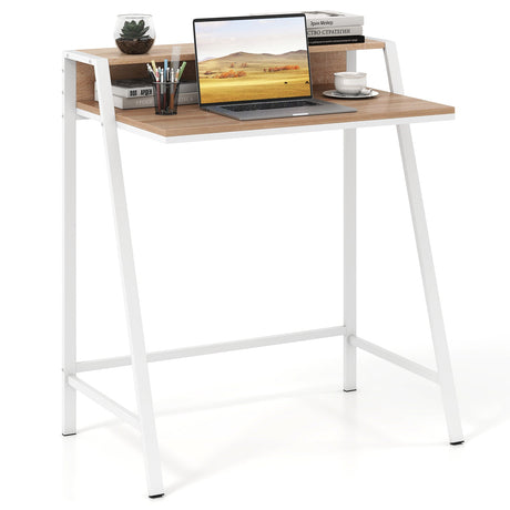 Escritorio de computadora de 2 niveles, mesa para PC portátil, estudio, escritura, oficina en casa, estación de trabajo, nuevo