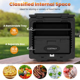 2 Tier Insulated Food Pan Carrier Food Warmer with Removable Tray and Box