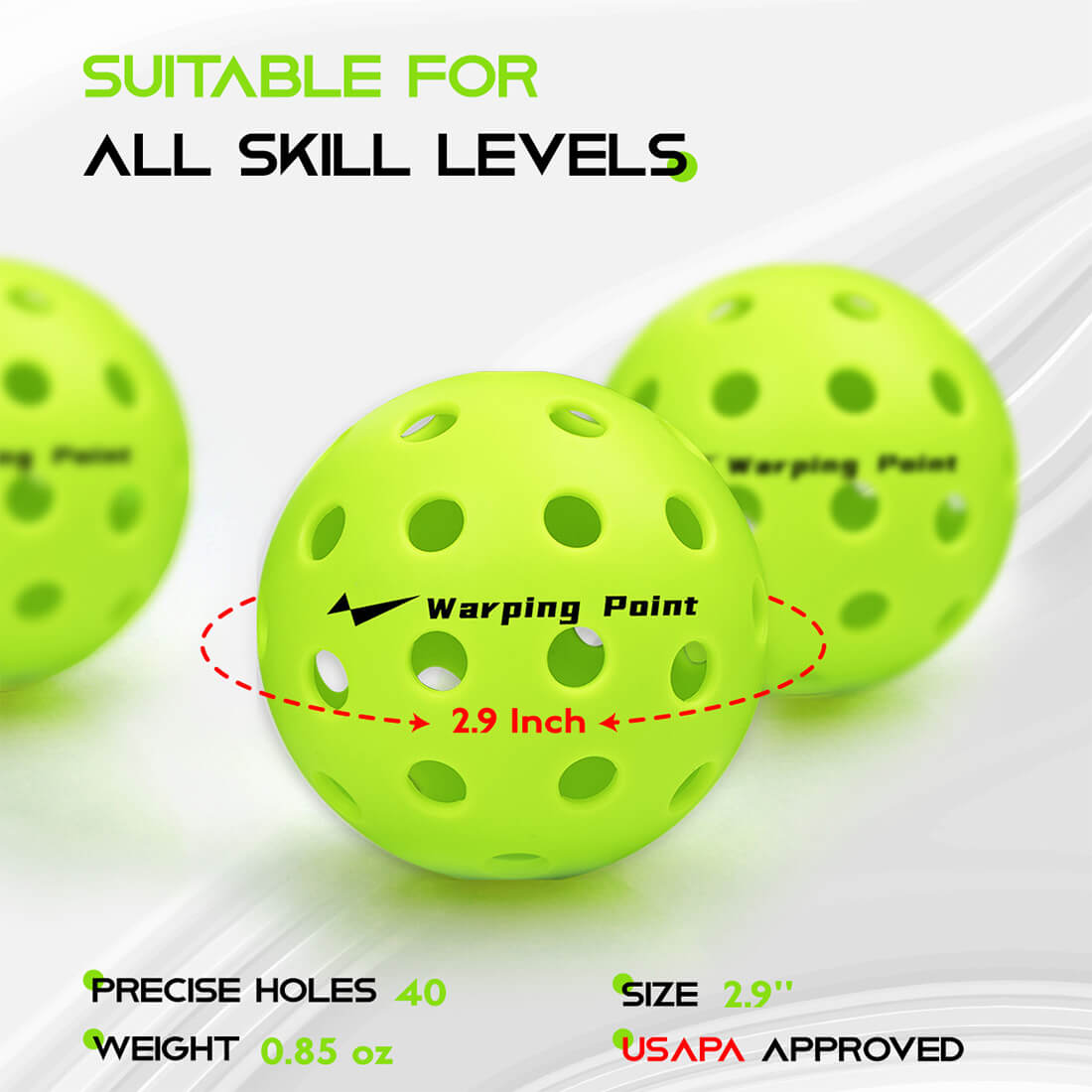 Pelotas de pickleball para exteriores - Verdes