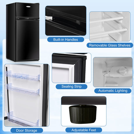 Refrigerador compacto de 2 puertas con lámina de acero laminado en frío