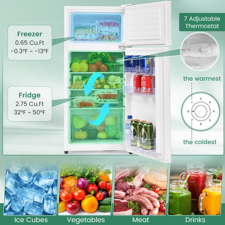 Refrigerador compacto de 2 puertas con lámina de acero laminado en frío