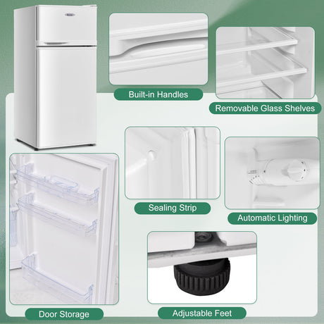 Refrigerador compacto de 2 puertas con lámina de acero laminado en frío