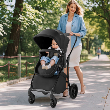 Cochecito de bebé 2 en 1 con modo capazo y asiento reversible