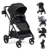 2 in 1 Baby Stroller with Bassinet Mode High Landscape with Reversible Seat and Canopy