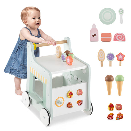 Andador 2 en 1 para bebés con almacenamiento y helados para mayores de 1 año