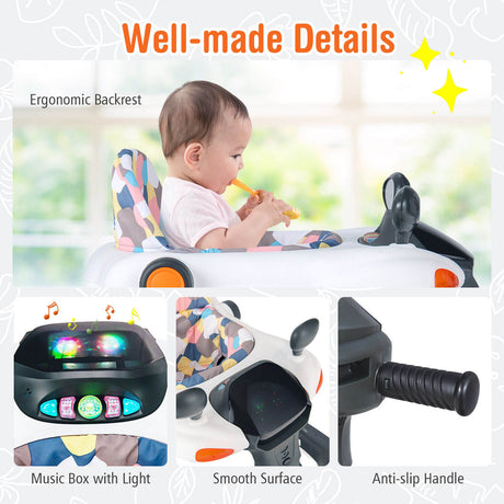 Andador de empuje de actividades 2 en 1 plegable con altura ajustable