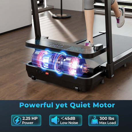 Cinta de Correr Plegable 2 en 1 con Capacidad de 136 kg y Control Remoto para el Hogar - Negro