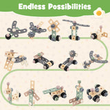 Carrito rodante 2 en 1 con juego de herramientas de juguete para niños para juegos de construcción-Marrón