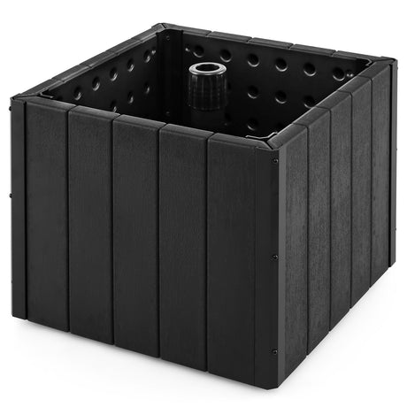 Base de Sombrilla Exterior 2 en 1 con Jardinera para Patio, Soporte para Sombrilla con Macetero - Negro