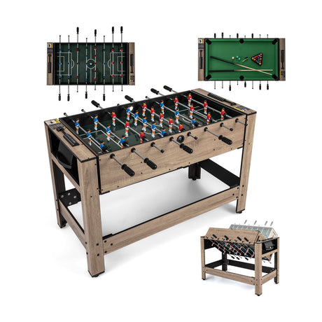 Mesa de juego giratoria 2 en 1 para adolescentes y adultos - Marrón