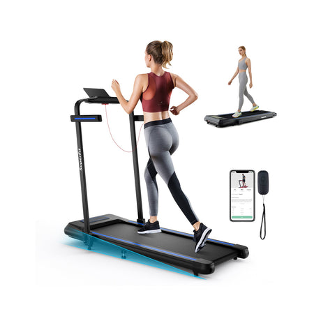 Cinta de correr plegable 2 en 1 con inclinación y control remoto