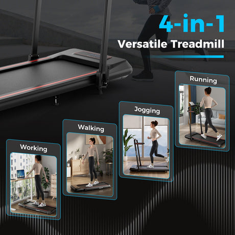 Cinta de correr plegable 2 en 1 con inclinación y control remoto