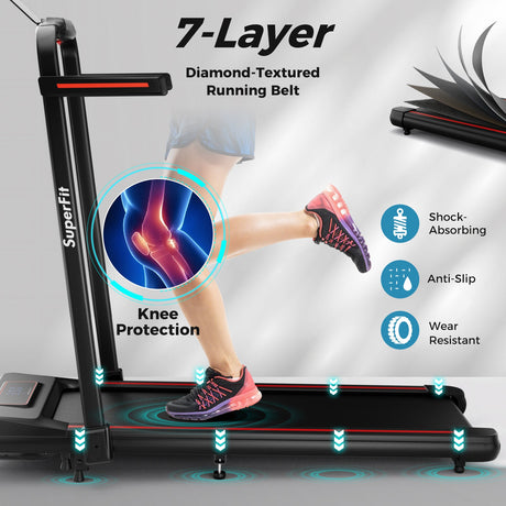 Cinta de correr plegable 2 en 1 con inclinación y control remoto