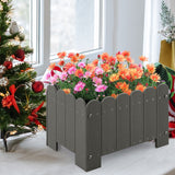 2 Pack Rectangular Planter Box with Drainage Gaps for Front Porch Garden Balcony