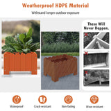 2 Pack Rectangular Planter Box with Drainage Gaps for Front Porch Garden Balcony