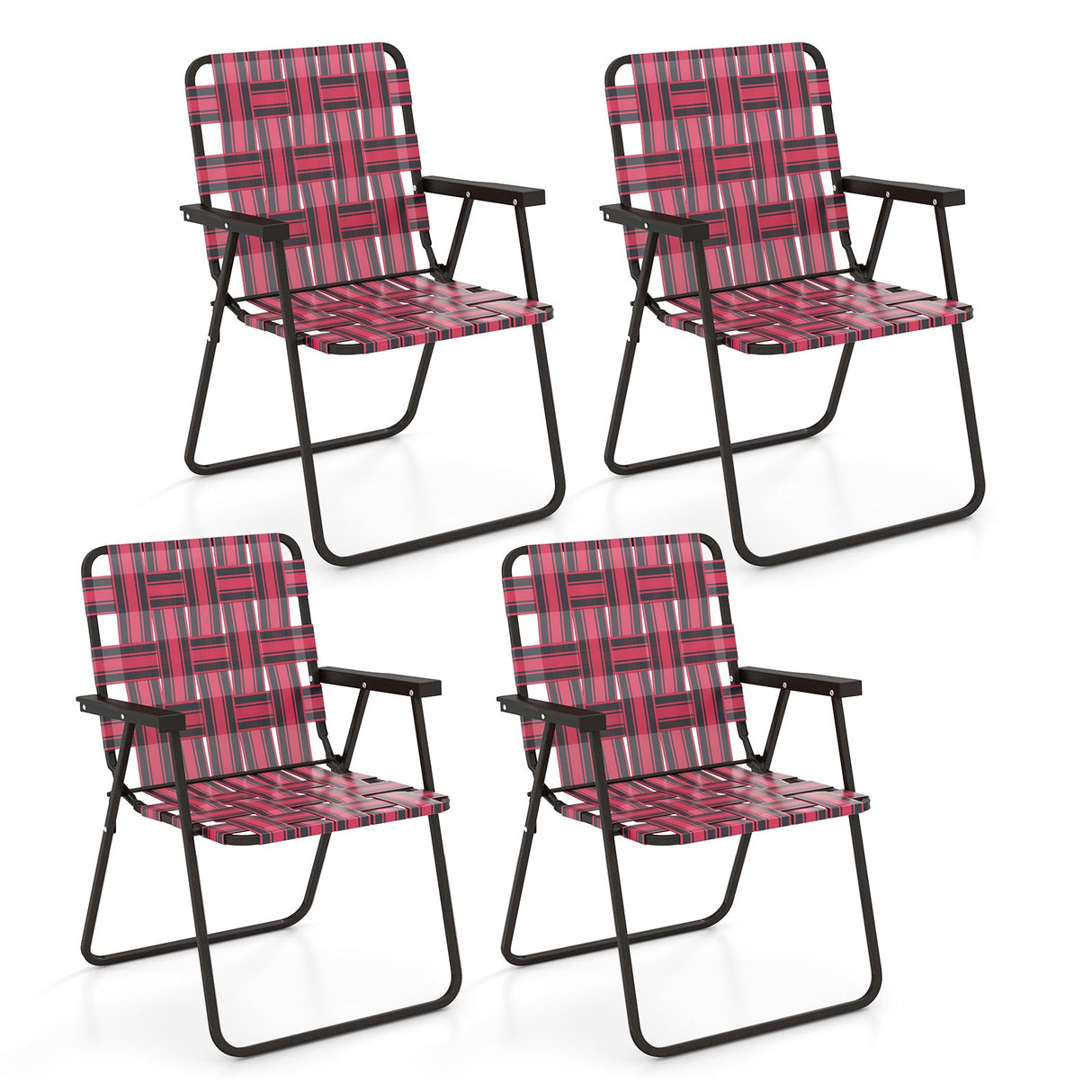 4 Sillas plegables de playa para camping con correas