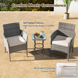 2 sillones de exterior de ratán PE con cómodos cojines de asiento - Blanco