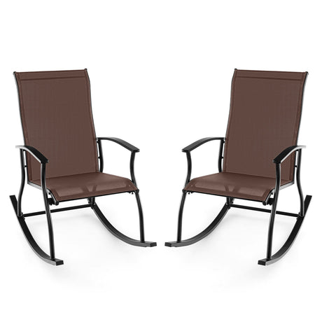 2 sillas mecedoras de exterior con respaldo transpirable