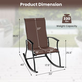 2 Pieces Outdoor Rocking Chairs with Breathable Backrest